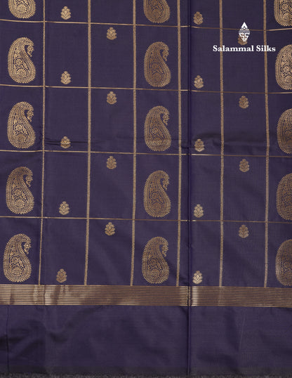 Beautiful Bottle Green Big Checks With Butta Semi Silk Saree With Designer Blouse