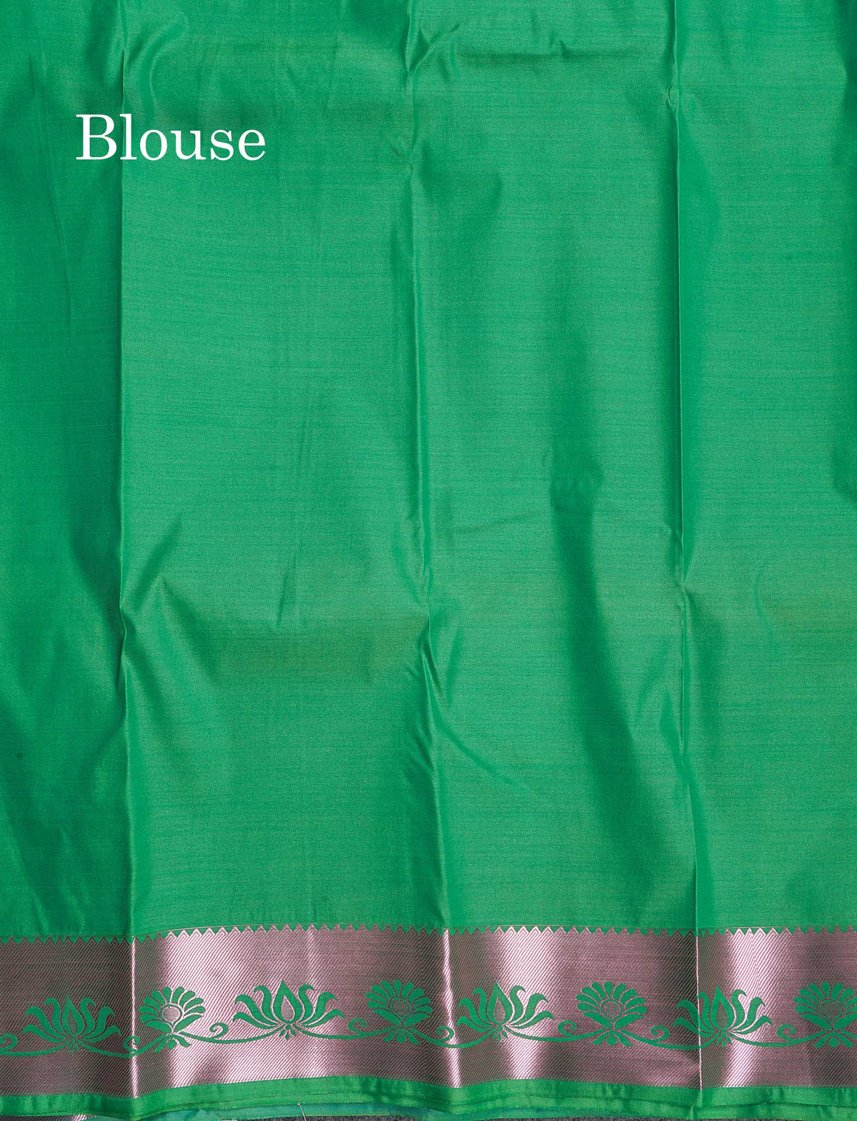 Semi Silk Saree - Light Orange Colour Body With Contrast Saffire Green Blouse