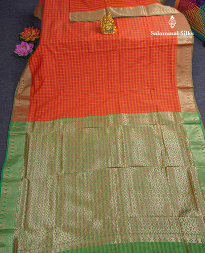 9 Yards Semi Silk Saree Blue & Violet with Purple Border