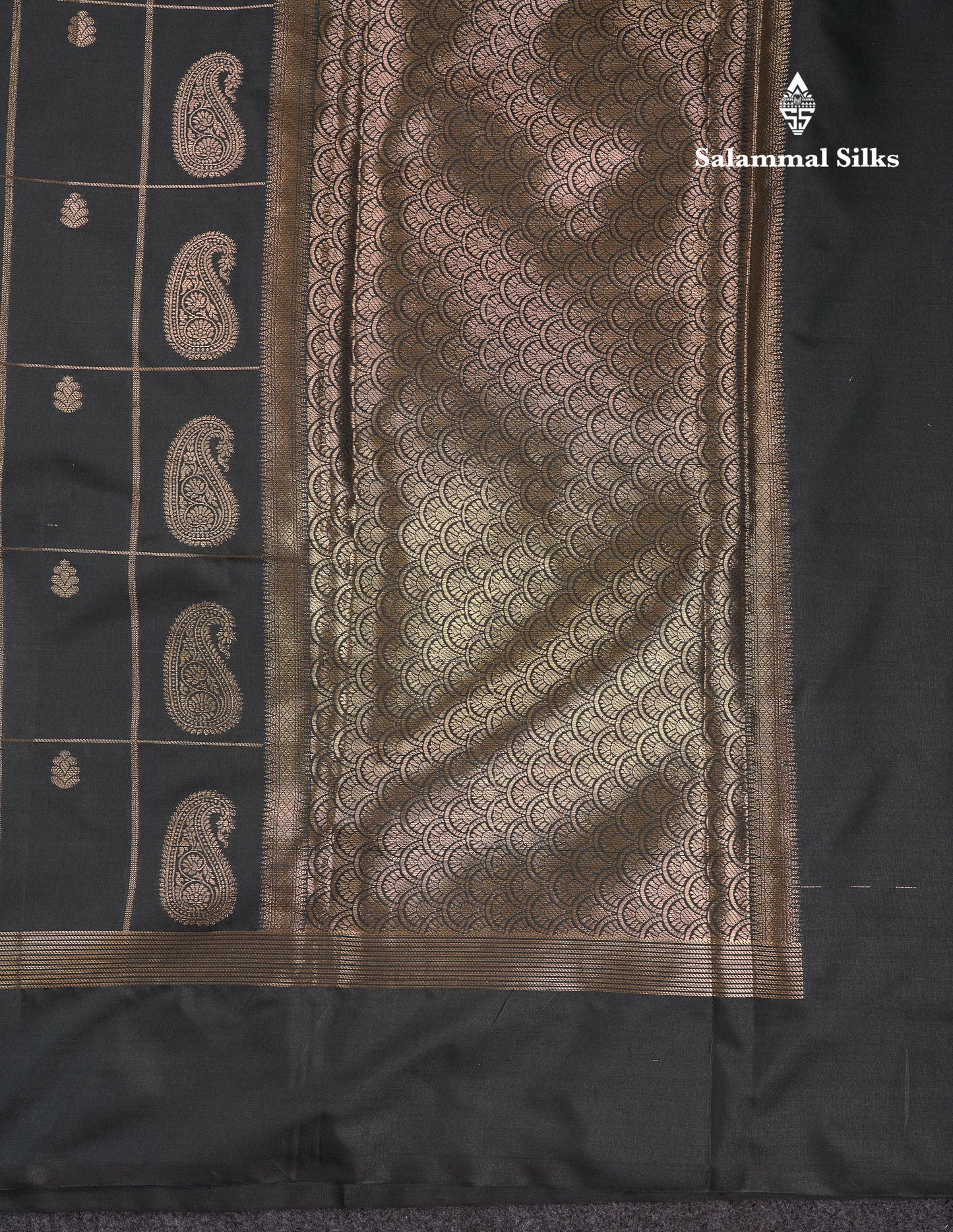 Beautiful Bottle Green Big Checks With Butta Semi Silk Saree With Designer Blouse