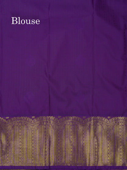 Beautiful Half White Semi Silk Saree With Contrast Dark Purple Traditional Evening Morning Border