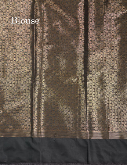 Beautiful Bottle Green Big Checks With Butta Semi Silk Saree With Designer Blouse