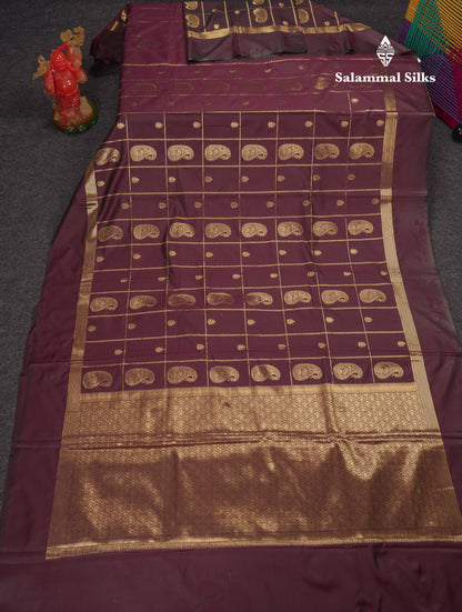 Beautiful Bottle Green Big Checks With Butta Semi Silk Saree With Designer Blouse