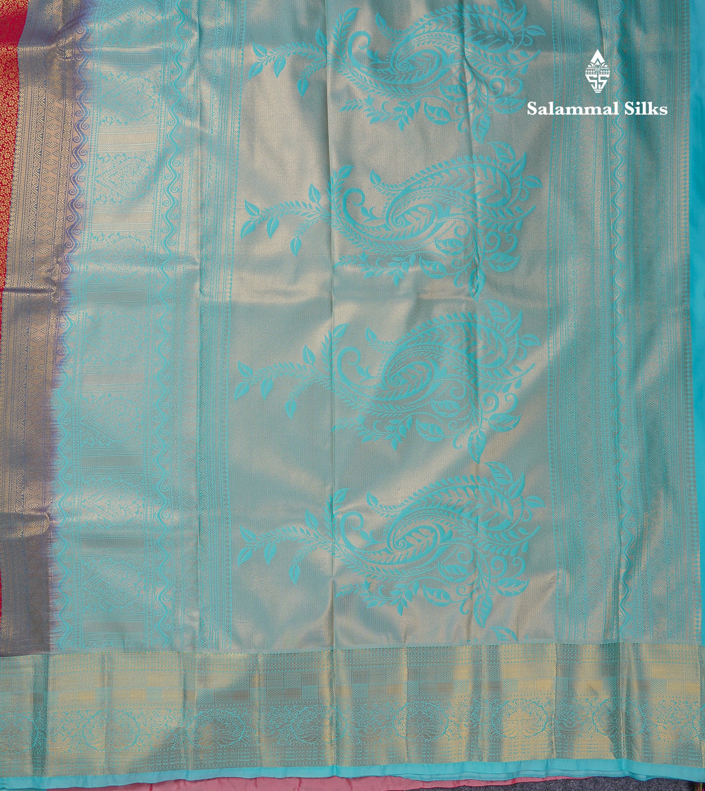 Beautiful Navy Blue Bridal Semi Silk Saree With Contrast Sapphire Green Border