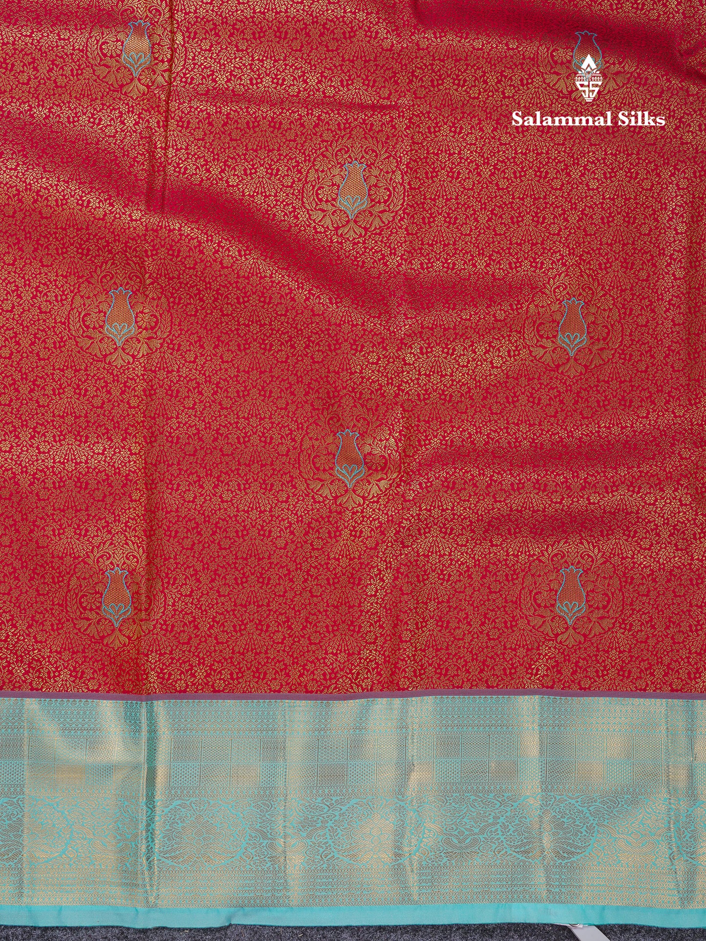 Beautiful Navy Blue Bridal Semi Silk Saree With Contrast Sapphire Green Border