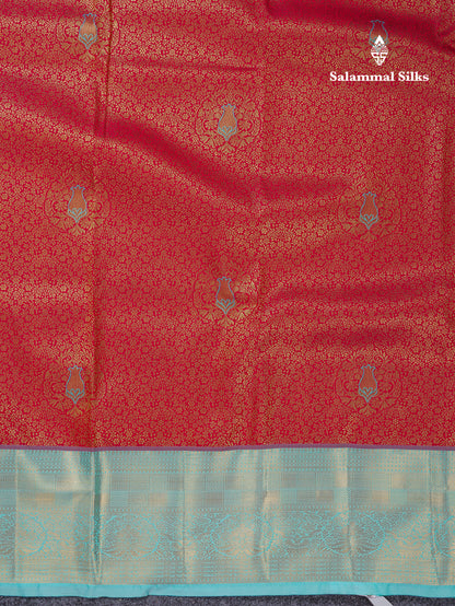 Beautiful Navy Blue Bridal Semi Silk Saree With Contrast Sapphire Green Border