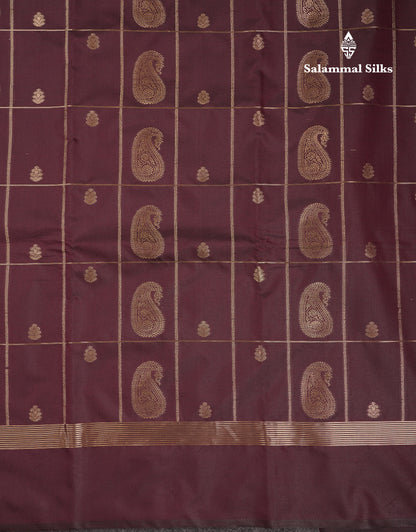 Beautiful Bottle Green Big Checks With Butta Semi Silk Saree With Designer Blouse