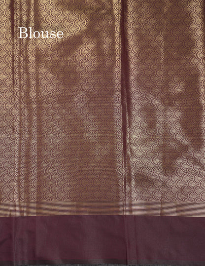 Beautiful Bottle Green Big Checks With Butta Semi Silk Saree With Designer Blouse