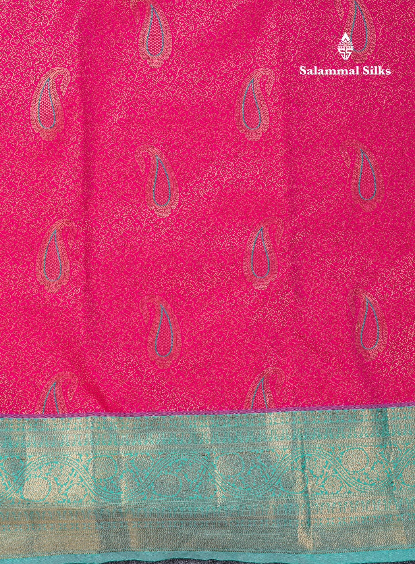 Beautiful Pink Menakari Work Bridal Semi Silk Saree With Contrast Rexona Traditional Border