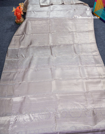 Light Lavender Tissue Fancy Bridal Pure Kanjivaram Silk Saree With Self Border