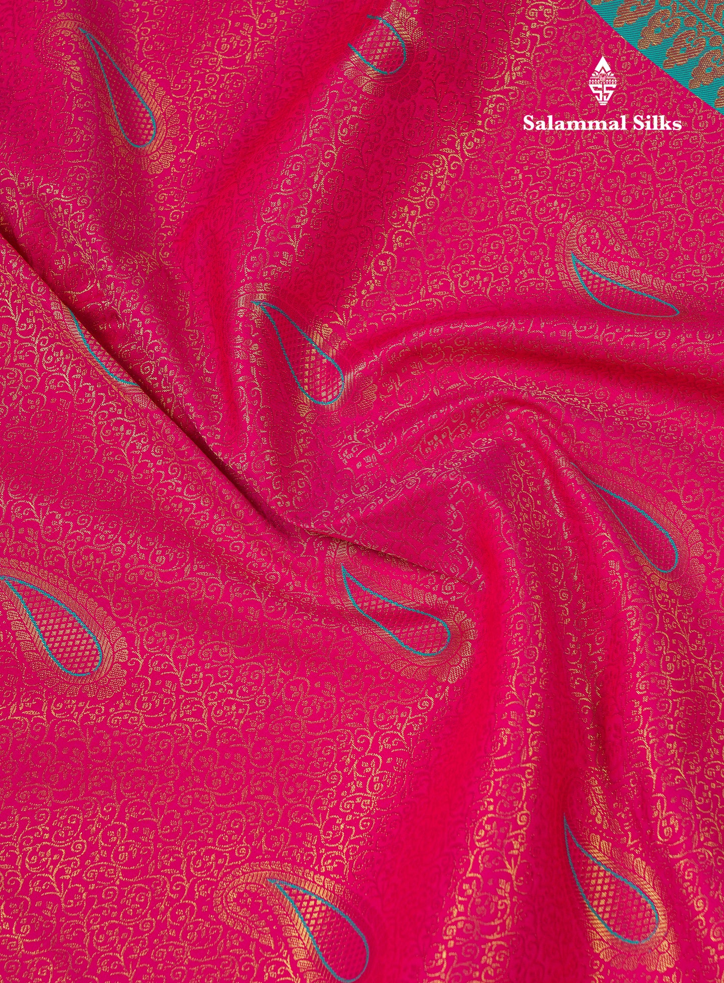 Beautiful Pink Menakari Work Bridal Semi Silk Saree With Contrast Rexona Traditional Border