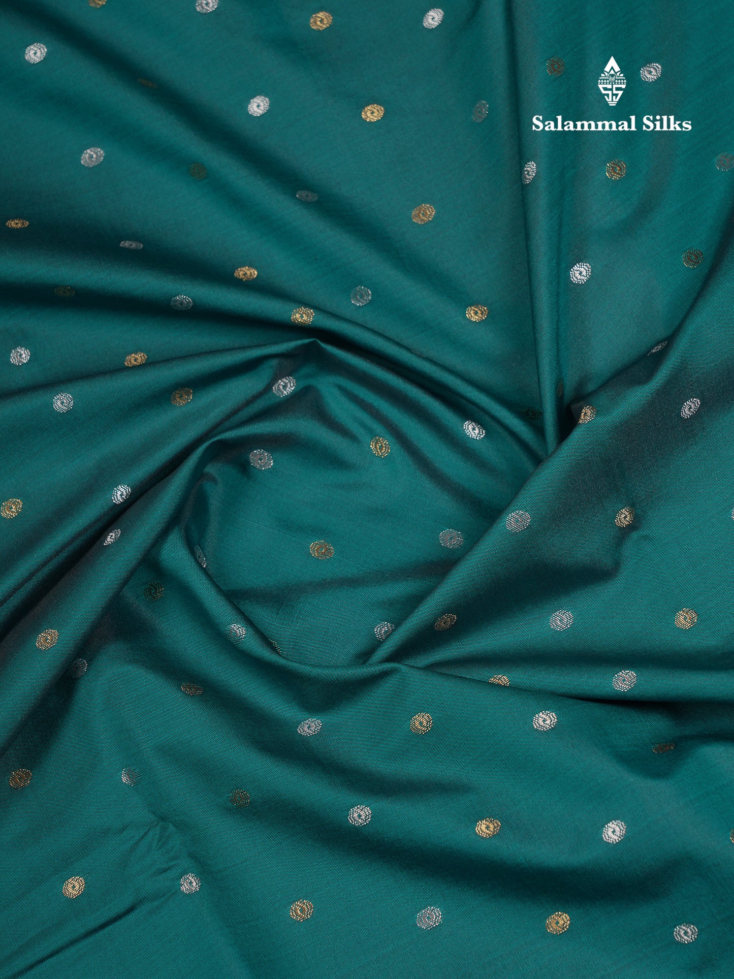 Beautiful Dark Magenta Silver & Gold Buttas Mixed Cotton Fancy Saree With Traditional Evening Morning Temple Border
