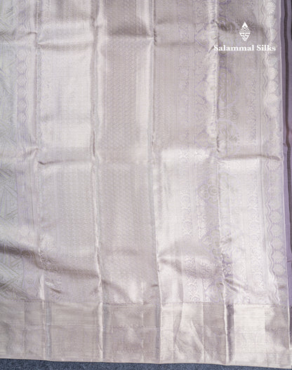 Light Lavender Tissue Fancy Bridal Pure Kanjivaram Silk Saree With Self Border