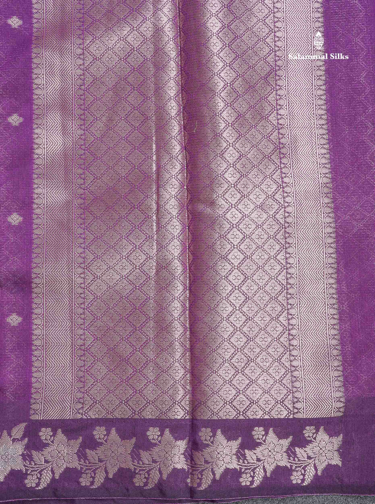 Cotton Mix Saree - Wine Purple Colour Body Butta With Fancy Border