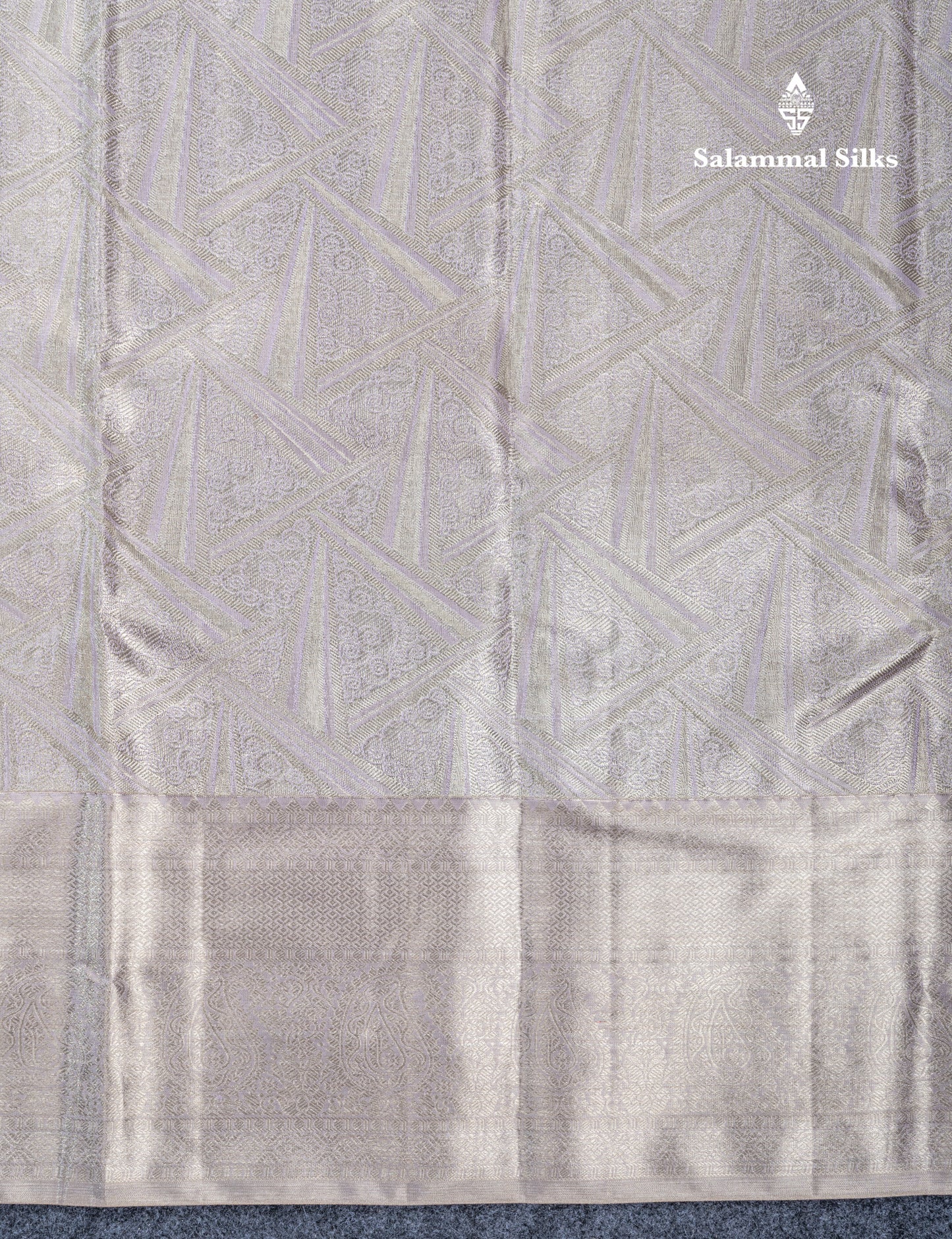 Light Lavender Tissue Fancy Bridal Pure Kanjivaram Silk Saree With Self Border