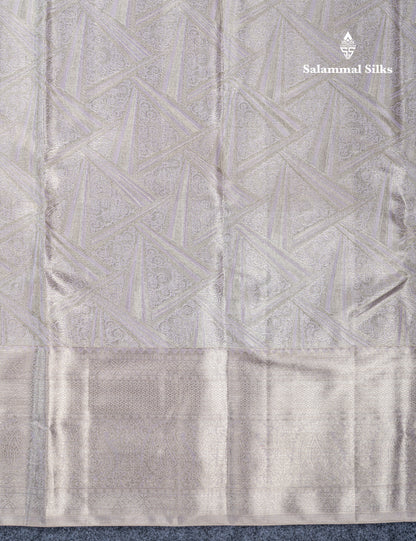 Light Lavender Tissue Fancy Bridal Pure Kanjivaram Silk Saree With Self Border