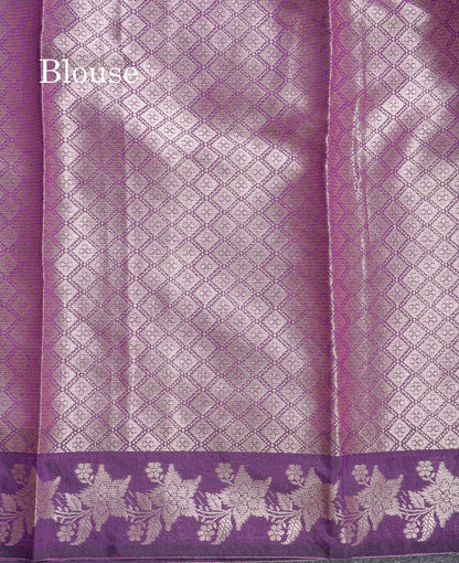 Cotton Mix Saree - Wine Purple Colour Body Butta With Fancy Border