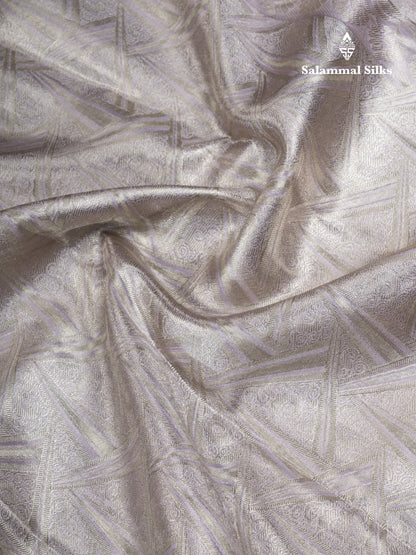 Light Lavender Tissue Fancy Bridal Pure Kanjivaram Silk Saree With Self Border