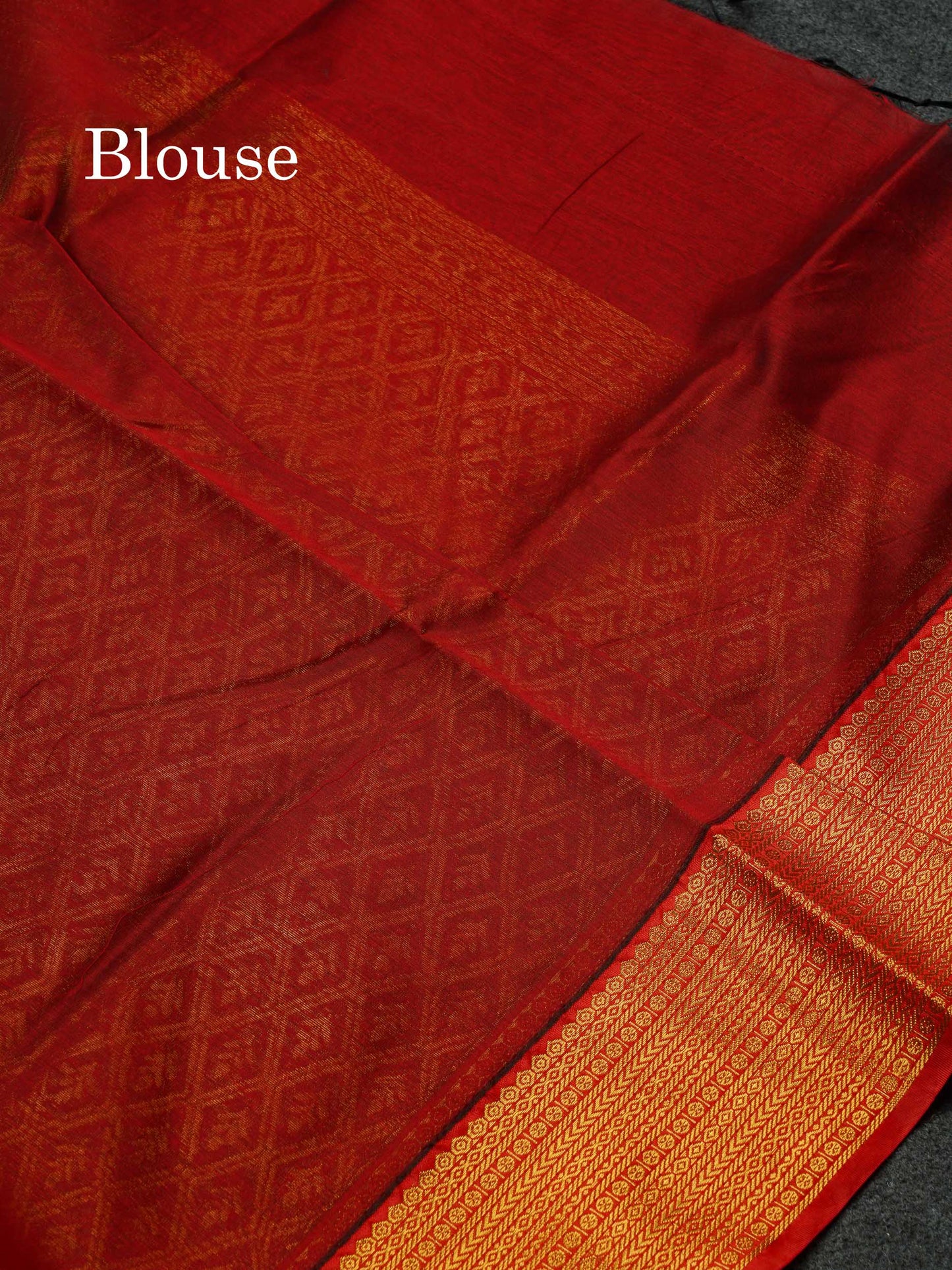 Beautiful Peacock Green Zari Butta Semi Silk Cotton Saree With Contrast Chilly Red Traditional Border