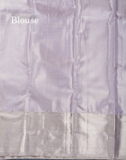 Light Lavender Tissue Fancy Bridal Pure Kanjivaram Silk Saree With Self Border