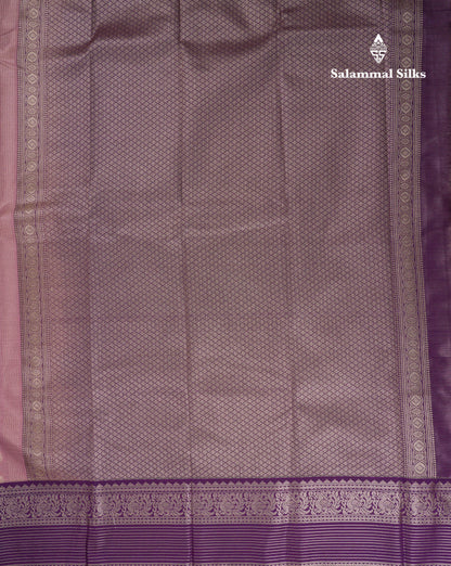 Beautiful Peach Semi Silk Saree With Contrast Dark Magenta Traditional Border