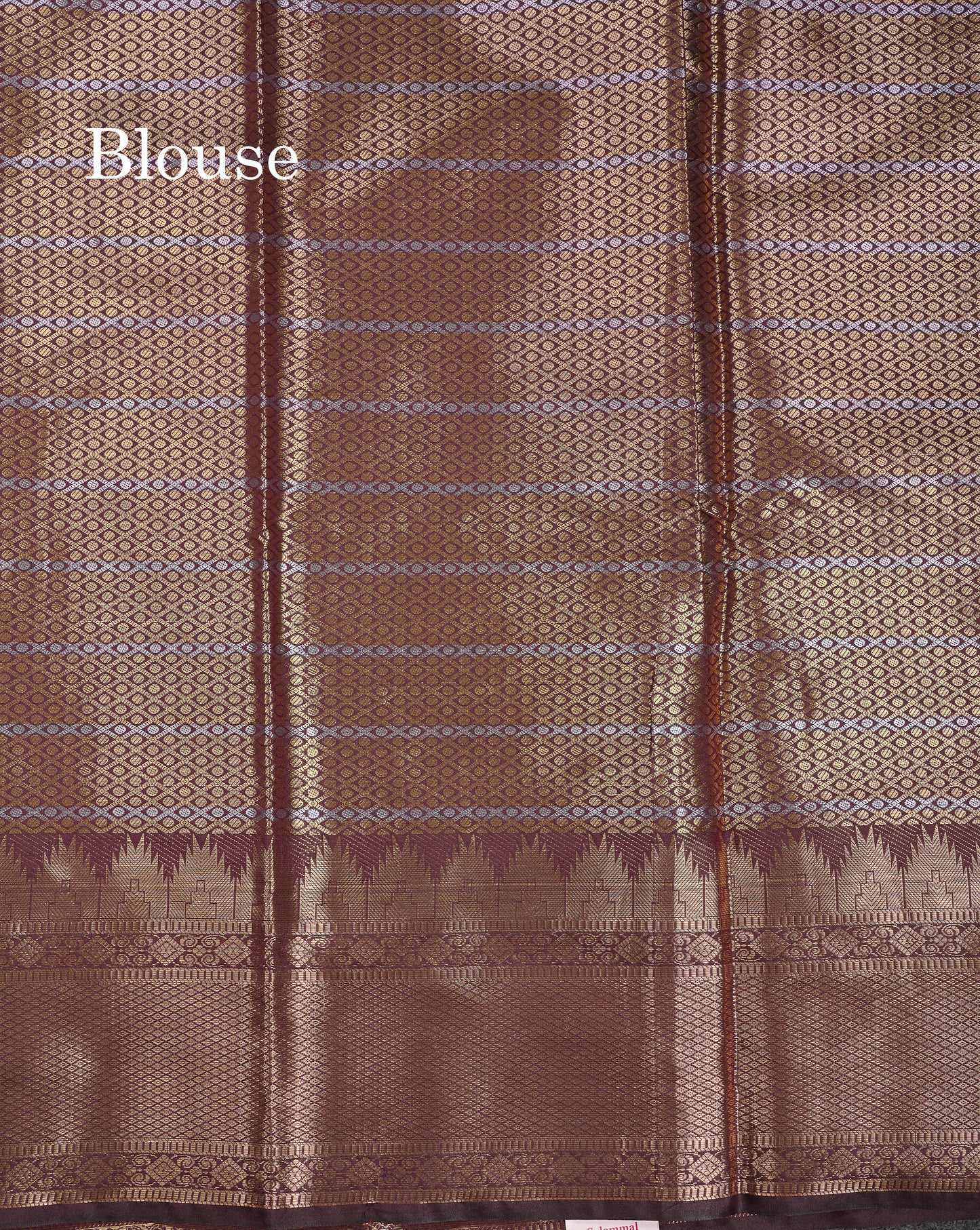 Beautiful Dark Magenta Silver & Gold Buttas Mixed Cotton Fancy Saree With Traditional Evening Morning Temple Border
