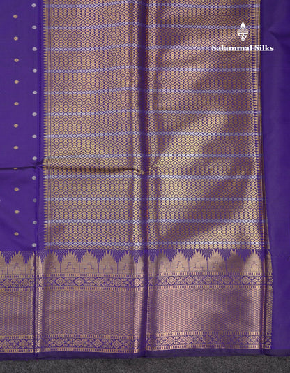 Beautiful Dark Magenta Silver & Gold Buttas Mixed Cotton Fancy Saree With Traditional Evening Morning Temple Border