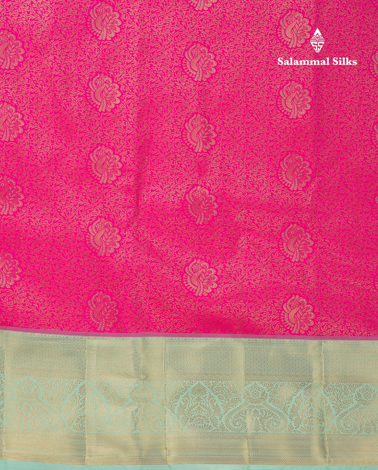 Beautiful Violet Bridal Semi Silk Saree With Contrast Rexona Green Border