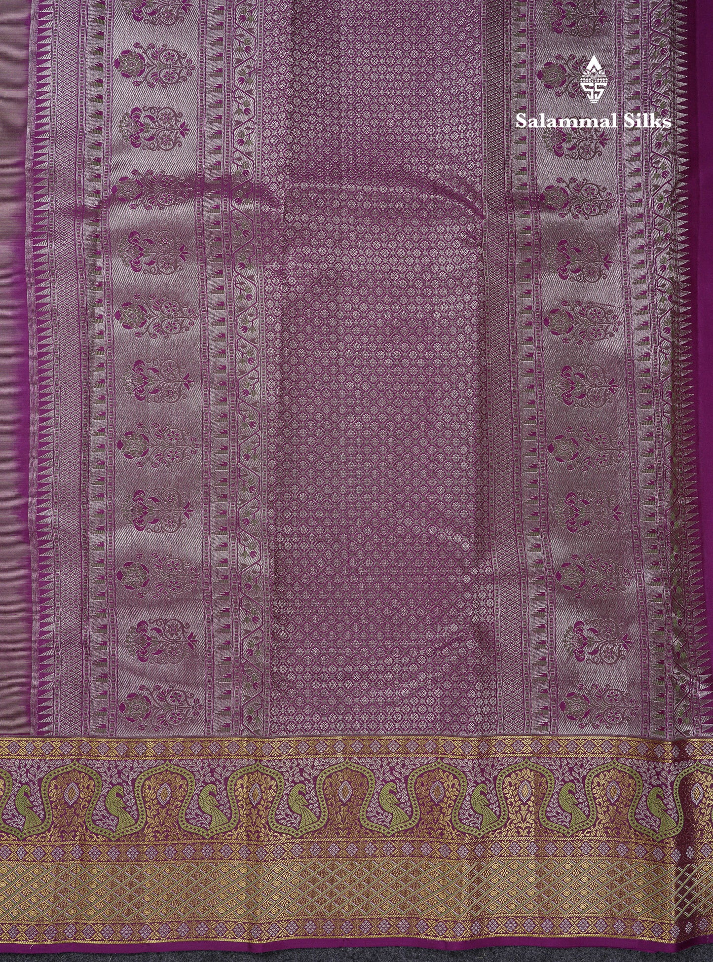 Beautiful Light Elaichi Green Bridal Pure Kanjivaram Silk Saree With Contrast Dark Purple Menakari Work Fancy Border