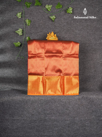 Pure Silk Pattu Pavadai ( Dark Maroon ) With Mustard Yellow Blouse 27"