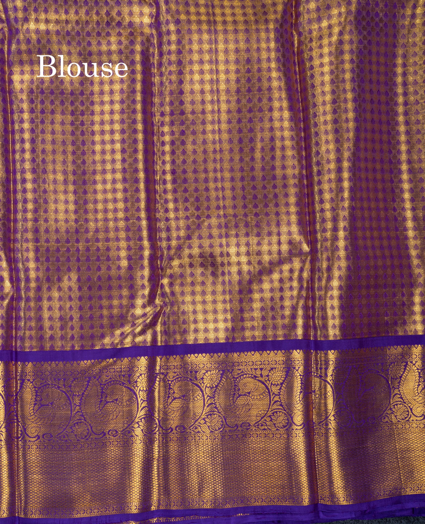 Beautiful Half White Tissue Bridal Pure Kanjivaram Silk Saree With Contrast Violet Traditional Border