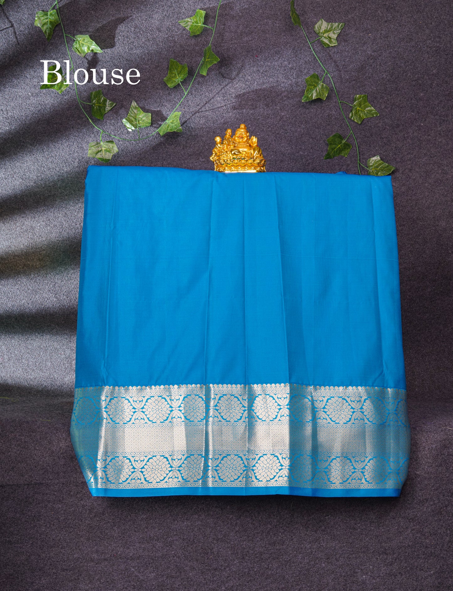 Semi Silk Pattu Pavadai (Onion Pink) With Blue Blouse 36.5"