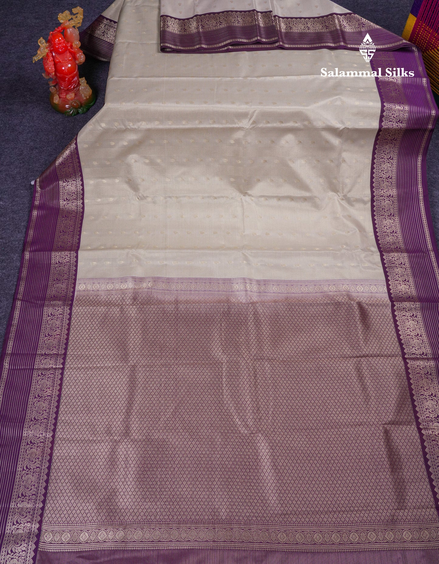 Beautiful Peach Semi Silk Saree With Contrast Dark Magenta Traditional Border