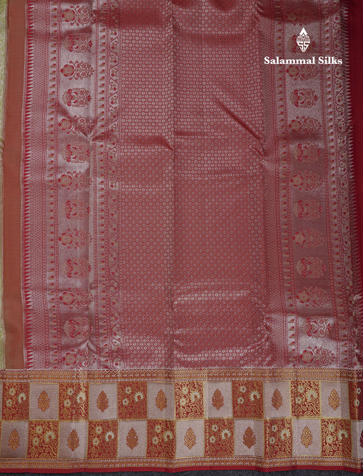 Beautiful Pista Green Bridal Pure Kanjivaram Silk Saree With Contrast Maroon Fancy Border