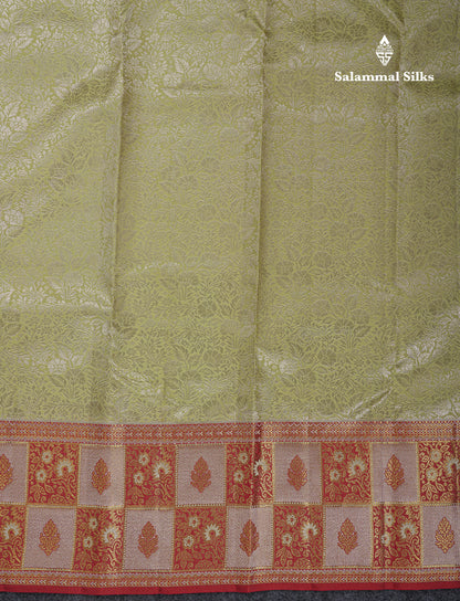 Beautiful Pista Green Bridal Pure Kanjivaram Silk Saree With Contrast Maroon Fancy Border