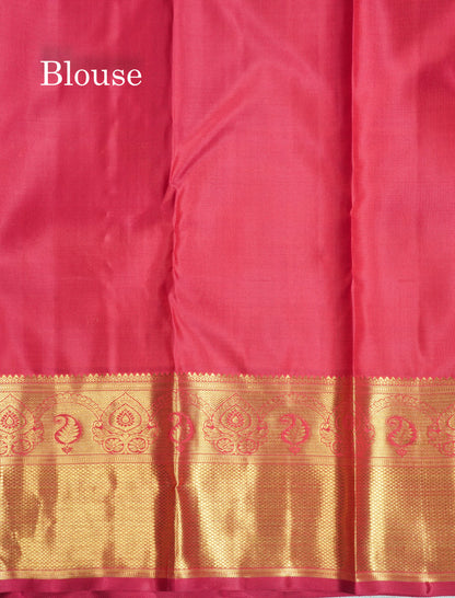 Beautiful Maroon MeenaKari Work Pure Kanjivaram Silk Saree (2G) Zari With Self Border