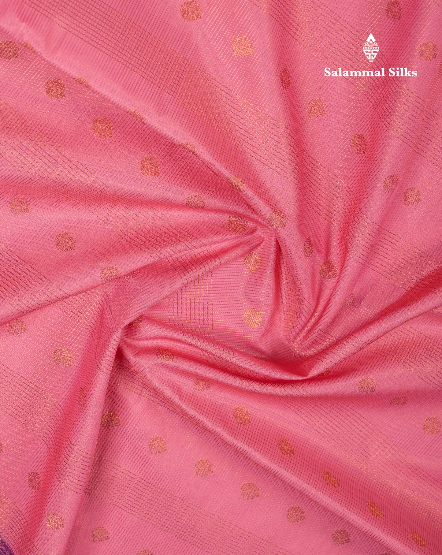 Beautiful Dark Peach Semi Silk Saree With Contrast Dark Purple Traditional Border