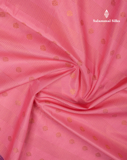 Beautiful Dark Peach Semi Silk Saree With Contrast Dark Purple Traditional Border