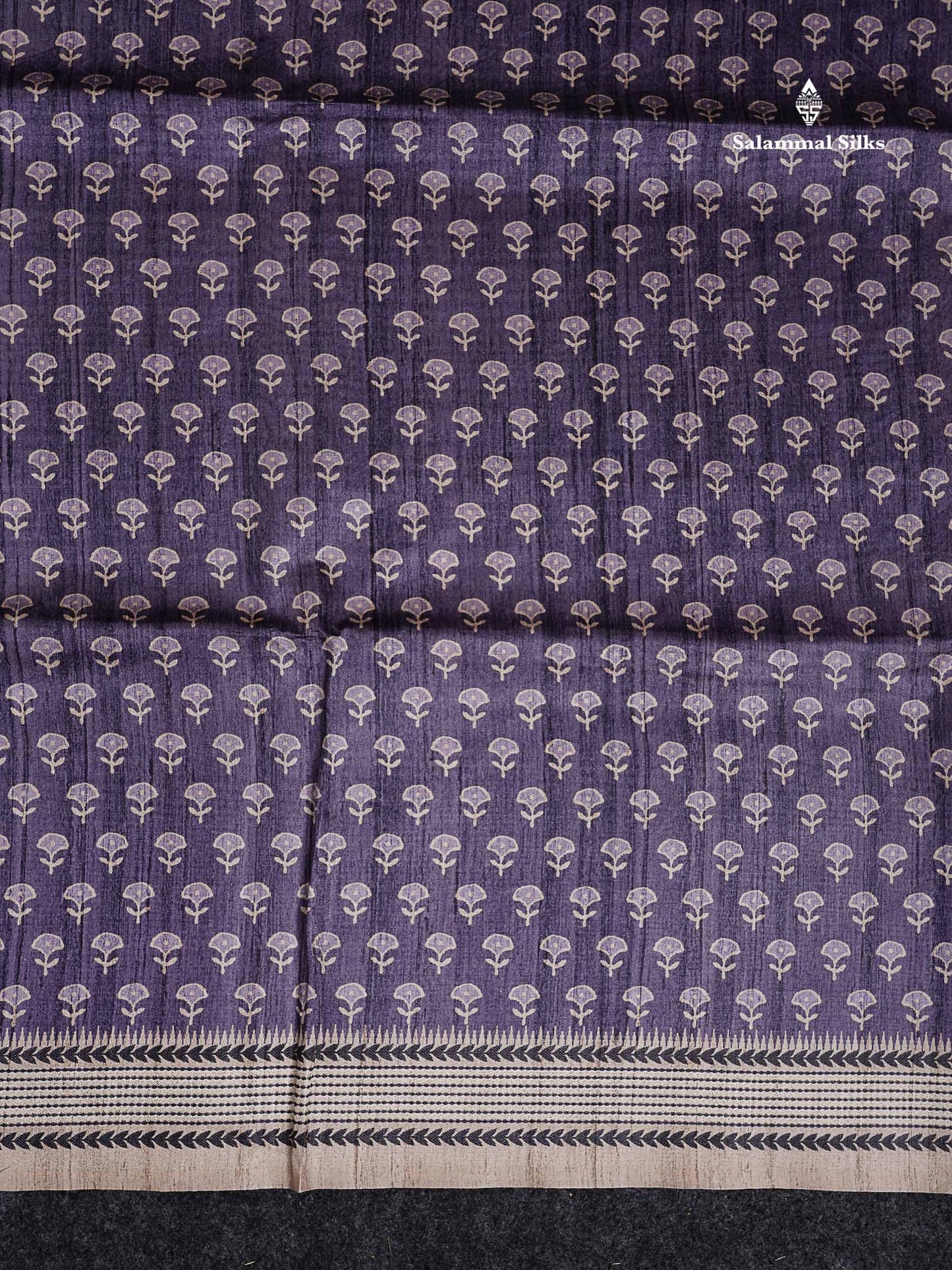 Semi Tussar Saree - Light Violet Along With Contrast Cream Sandal Blouse