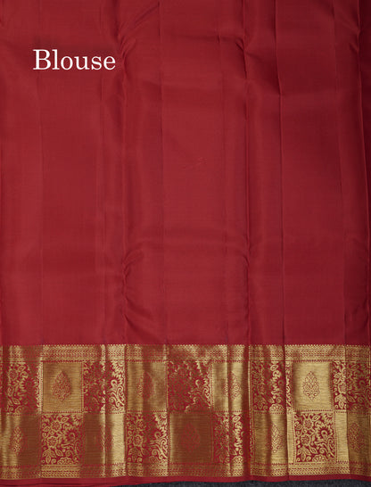 Beautiful Pista Green Bridal Pure Kanjivaram Silk Saree With Contrast Maroon Fancy Border