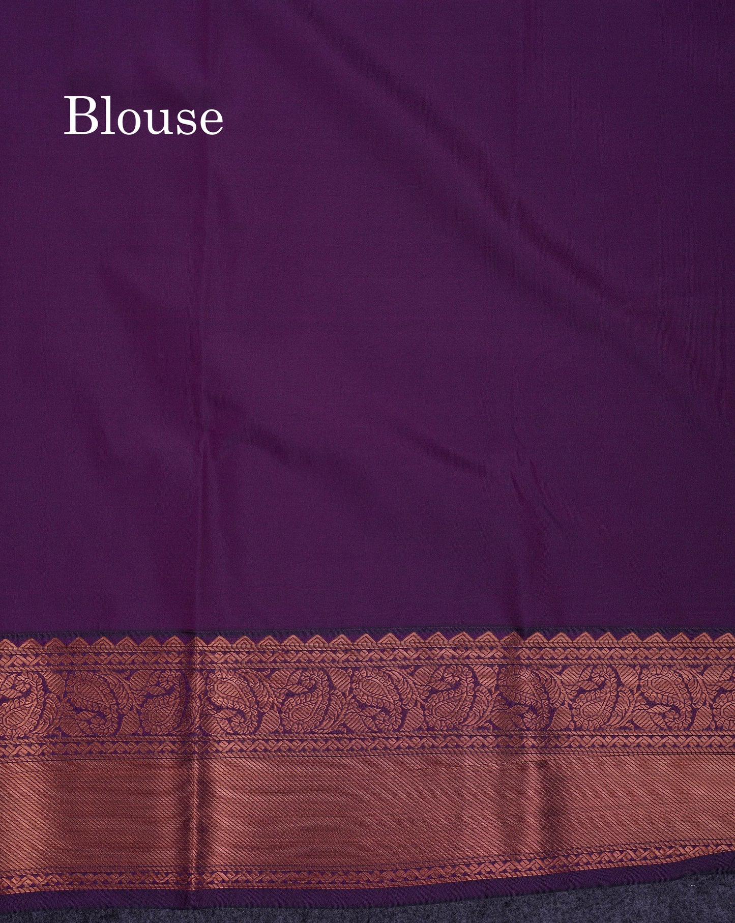 Beautiful Dark Peach Semi Silk Saree With Contrast Dark Purple Traditional Border