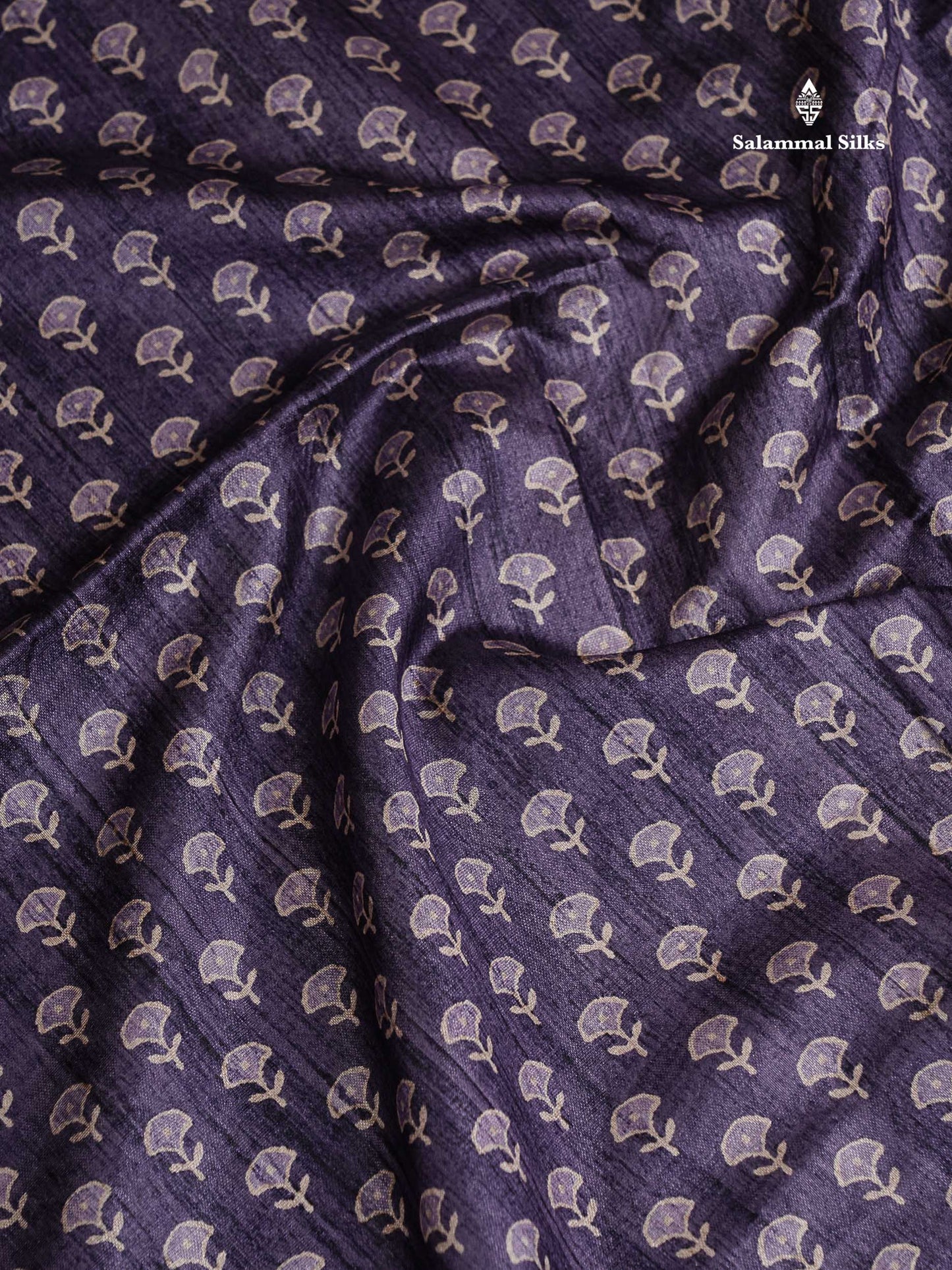 Semi Tussar Saree - Light Violet Along With Contrast Cream Sandal Blouse