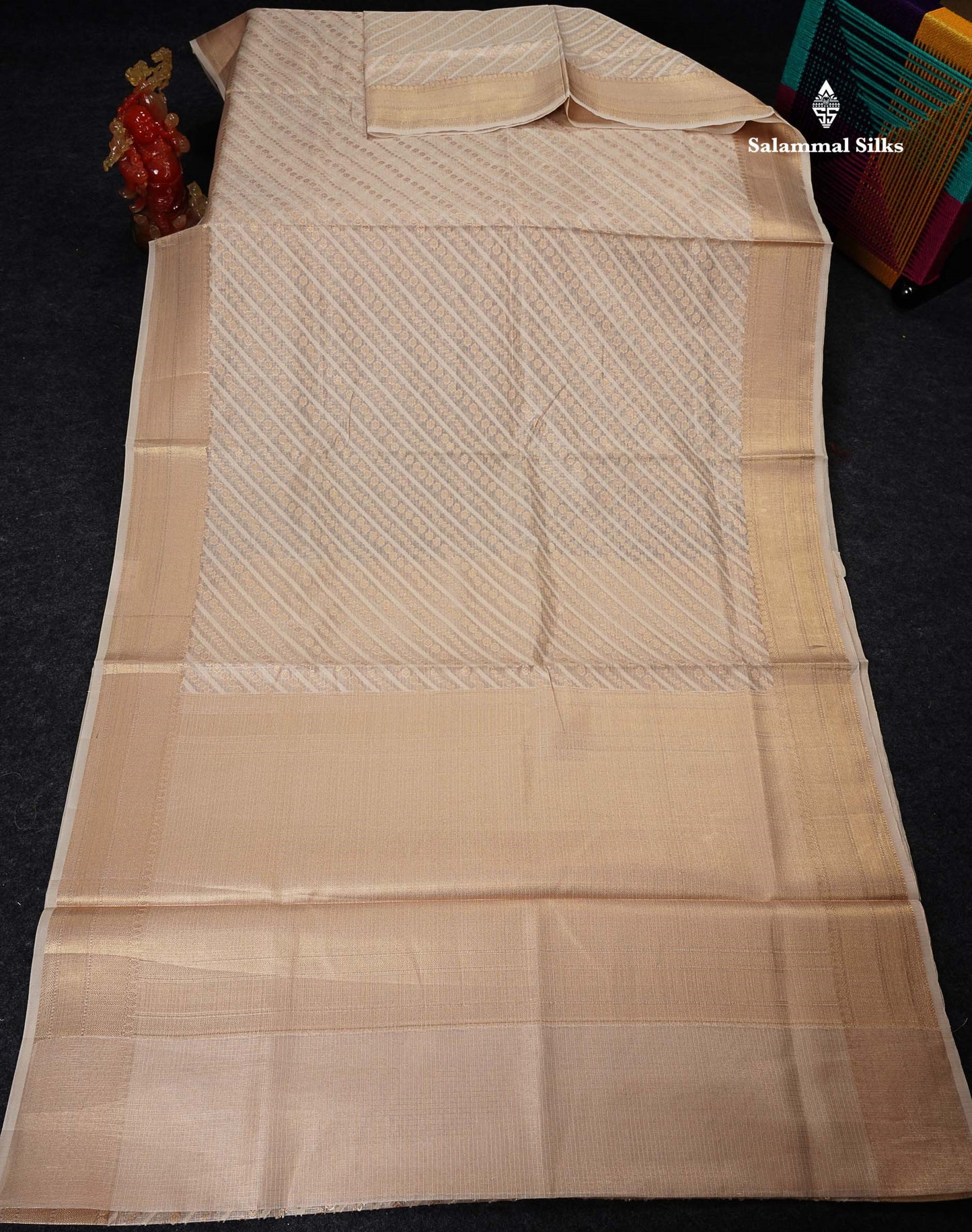 Kota Cotton  Saree -  Gold Zari Butta Along With Fancy Border