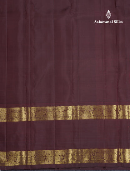 Rust Orange Kanjivaram Pure Silk Saree With Contrast Brown Traditional Gap Border