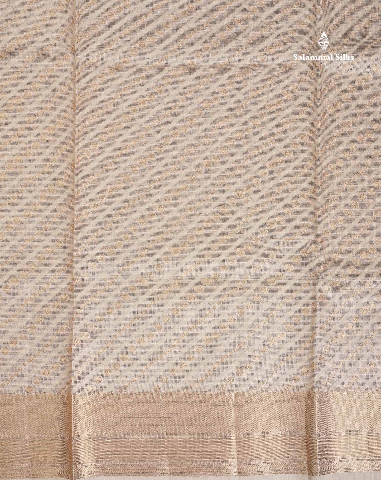 Kota Cotton  Saree -  Gold Zari Butta Along With Fancy Border