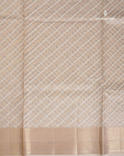 Kota Cotton  Saree -  Gold Zari Butta Along With Fancy Border