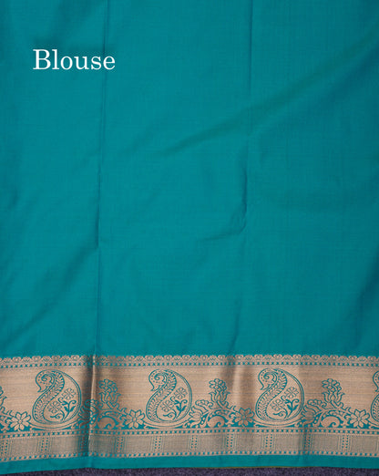 Beautiful Yellow Semi Silk Saree With Contrast Sapphire Green Blouse