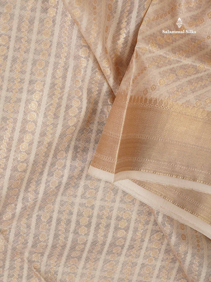 Kota Cotton  Saree -  Gold Zari Butta Along With Fancy Border
