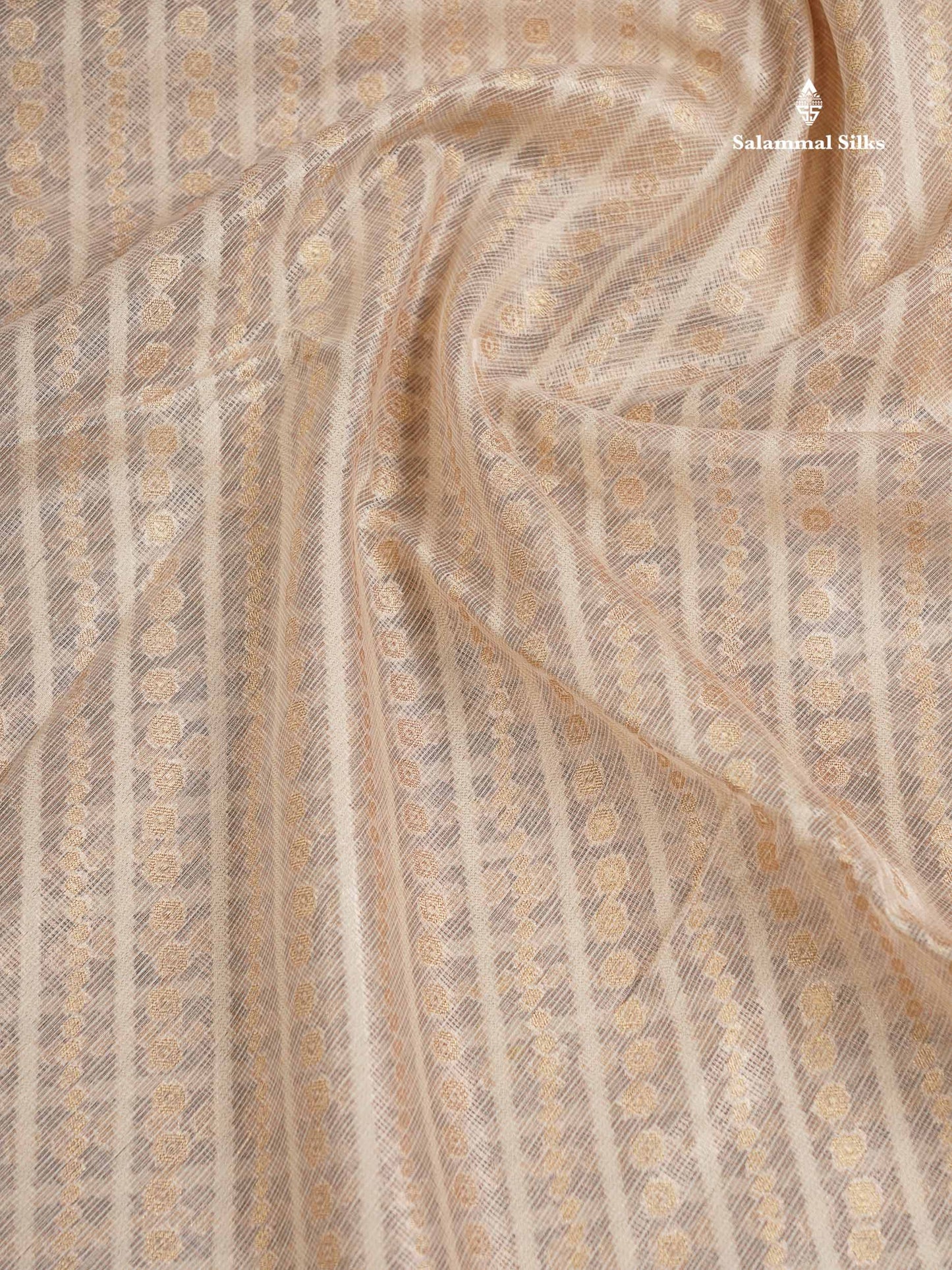 Kota Cotton  Saree -  Gold Zari Butta Along With Fancy Border