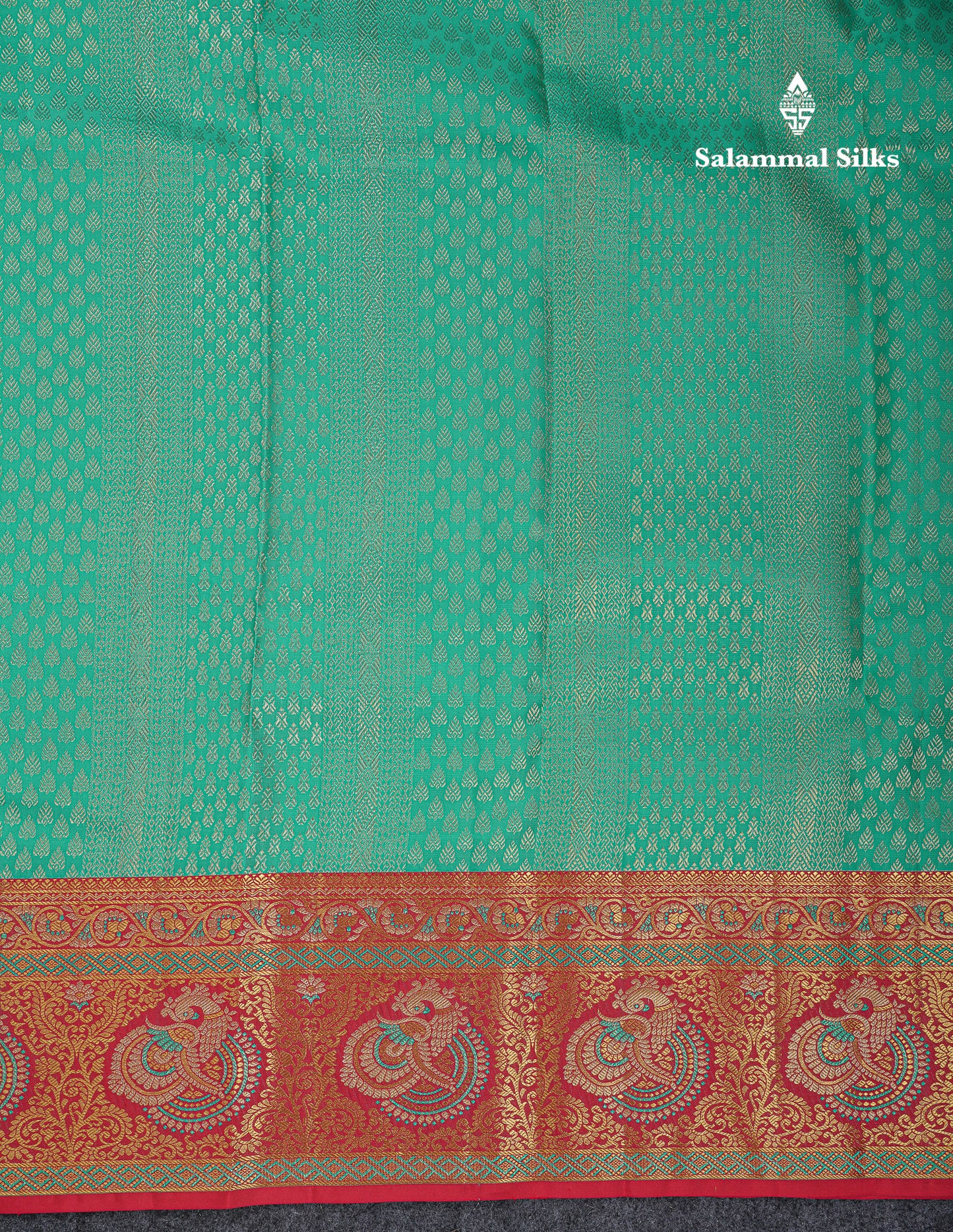 Beautiful Sapphire Green Bridal Pure Kanjivaram Silk Saree With Contrast Reddish Maroon Menakari Work Fancy Border